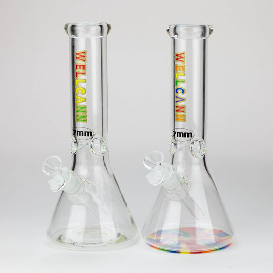 WellCann -12" 7mm glass bong with Glitter Logo_0