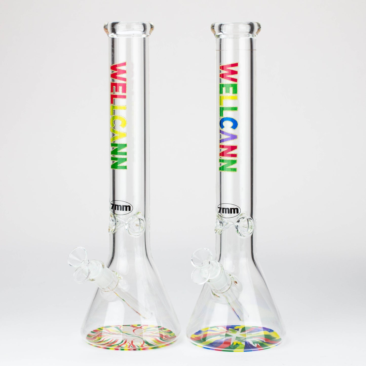 WellCann - 16" 7 mm glass bong with Glitter Logo_0