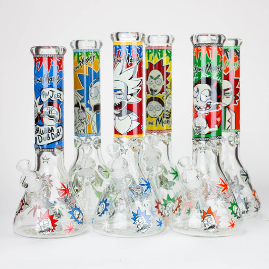 13.5” RM cartoon 9 mm glass Glow beaker water bong [GB21009]_0