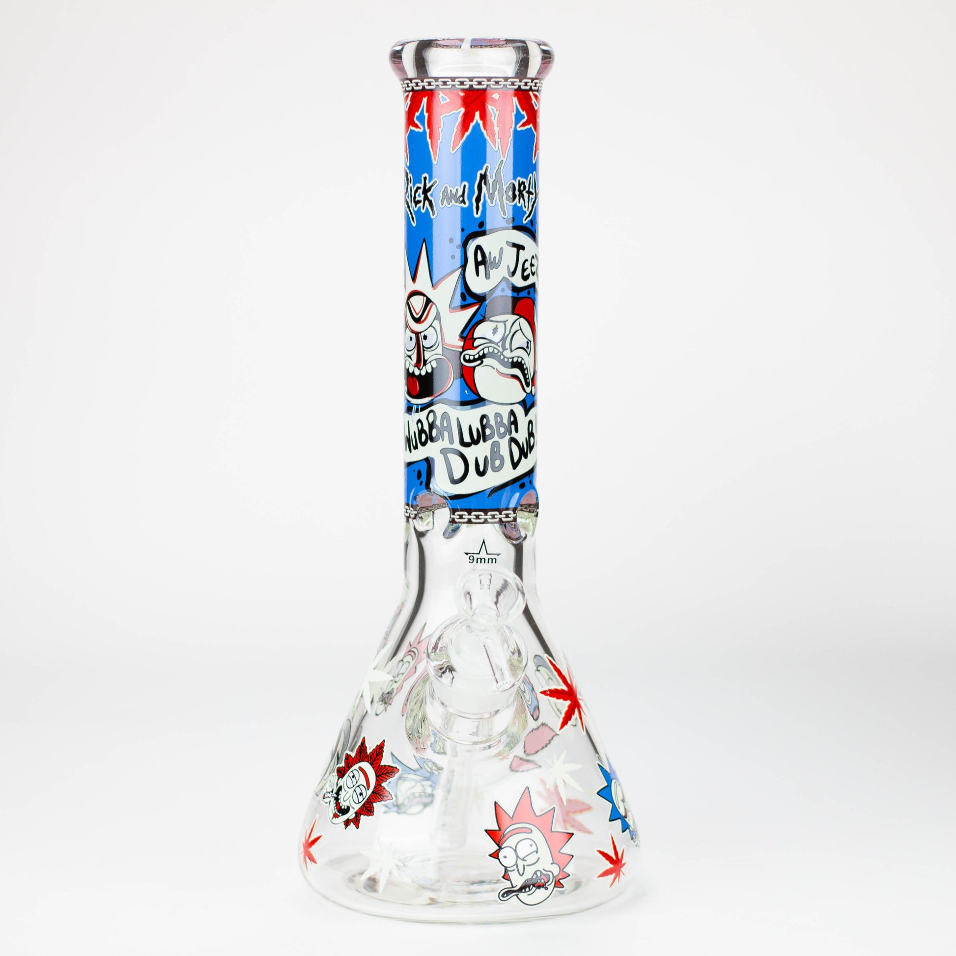 13.5” RM cartoon 9 mm glass Glow beaker water bong [GB21009]_8