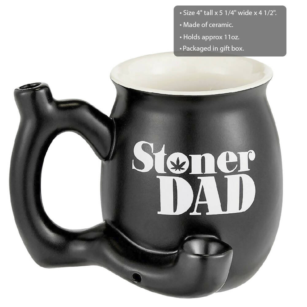 ROAST & TOAST STONER DAD PIPE MUG - MATTE BLACK WITH WHITE PRINT_1