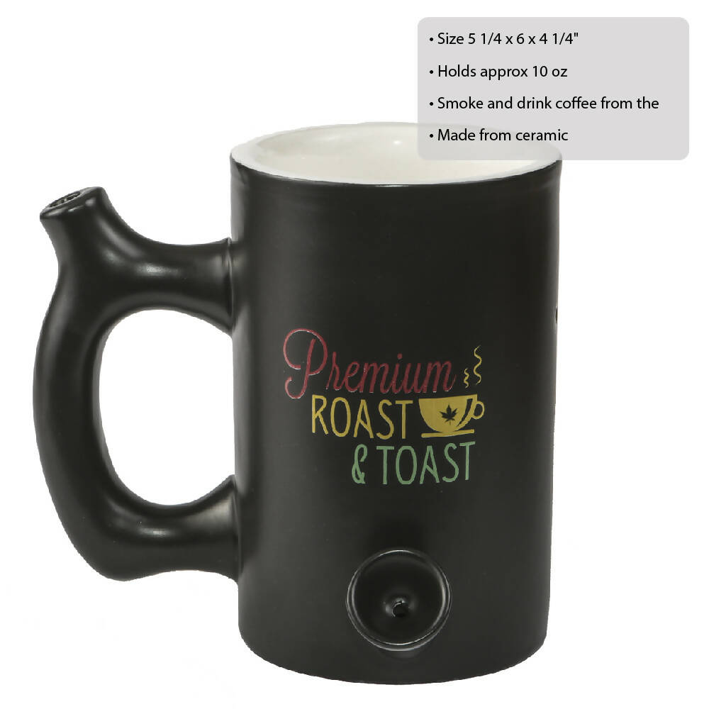 ROAST & TOAST PIPE MUG - SHINY BLACK WITH RASTA COLOR PRINT_1