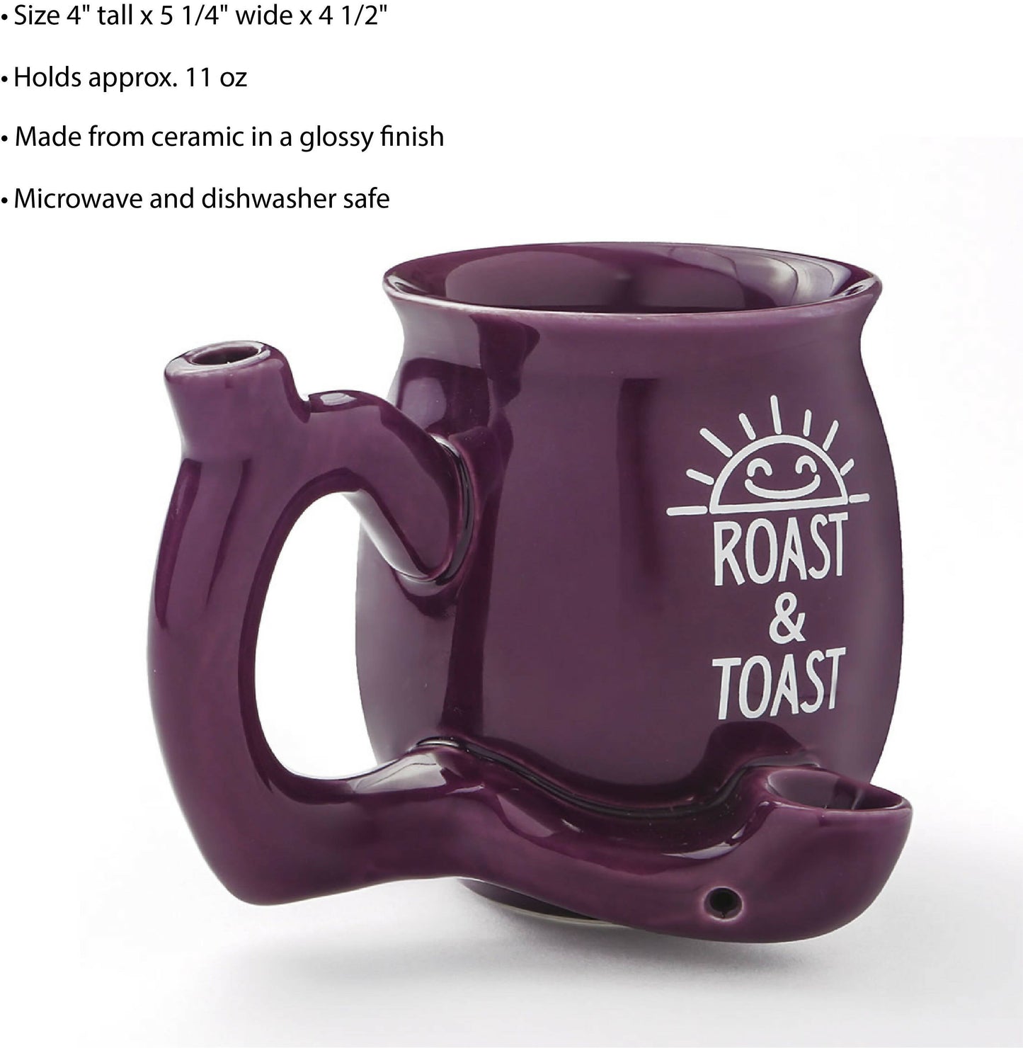 PREMIUM ROAST & TOAST PIPE MUG - SHINY PLUM WITH WHITE PRINT_2